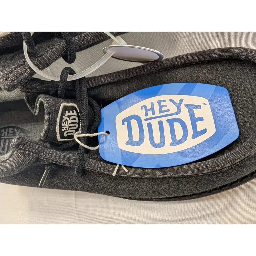 NWT Hey Dude Shoes Wally Stretch Jersey in Black Size 11 (NO BOX)